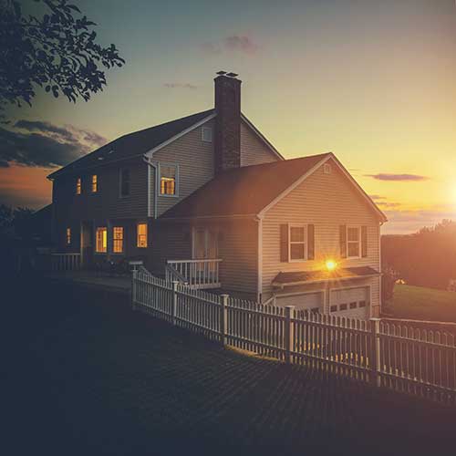 inviting house during a sunet
